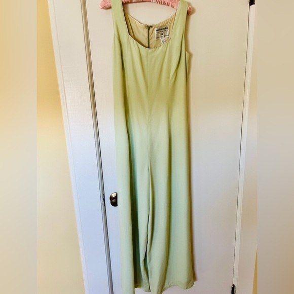 Vintage 70s Mint Green Jumpsuit & Crop Jacket: Saks Fifth Ave Palazzo Pants sz10 - Picture 10 of 17